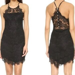Free People Intimately She’s Got It Lace Mini Dress SZ XS Black